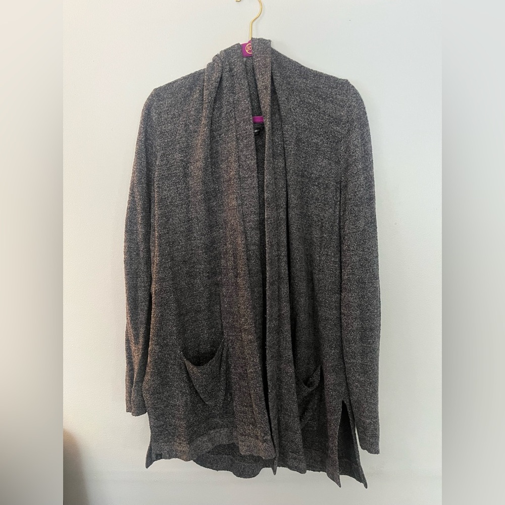 Bearfoot dreams long hooded cardigan 2X dark gray